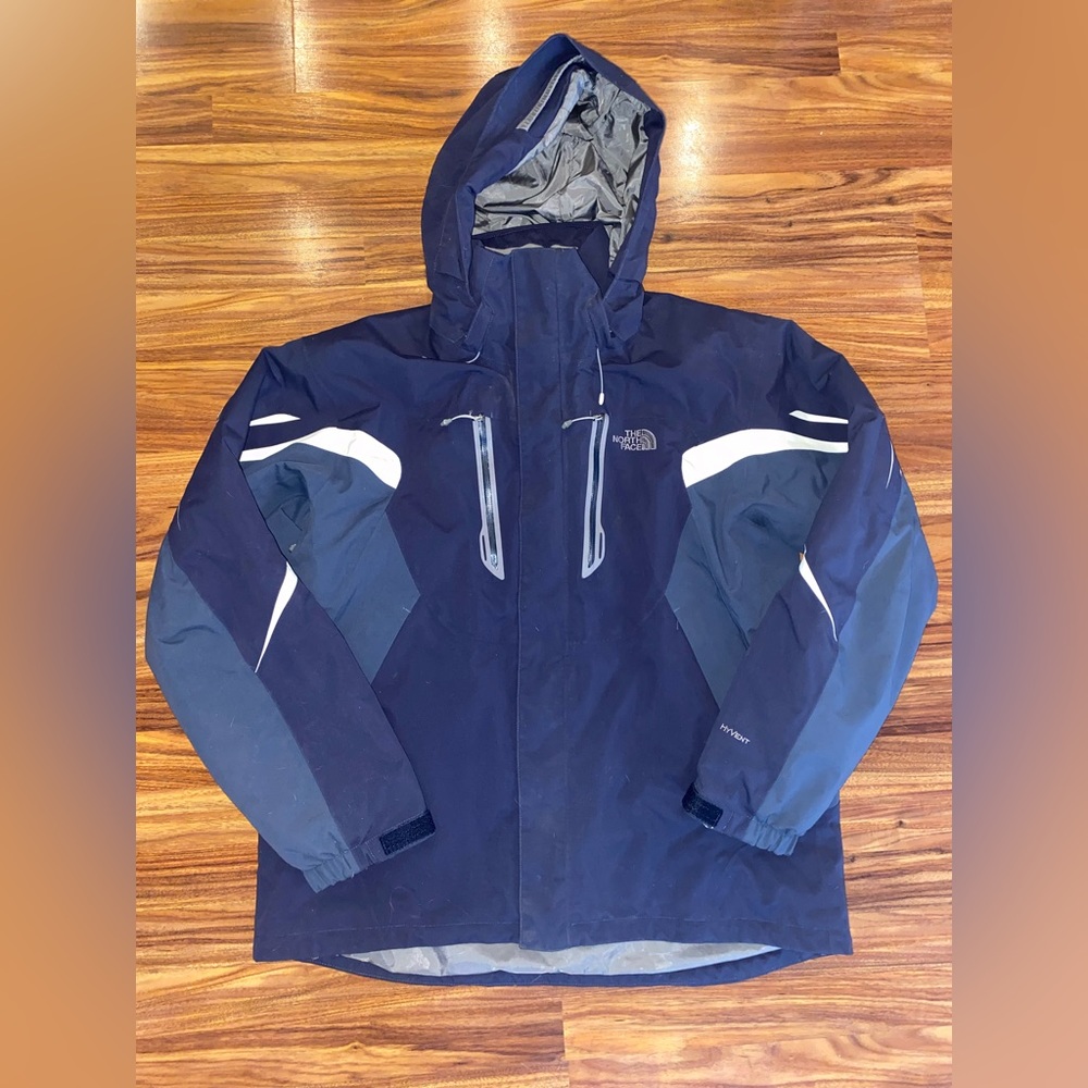 North Face Men's Navy HyVent Waterproof Recco Avalanche Rescue Jacket XL